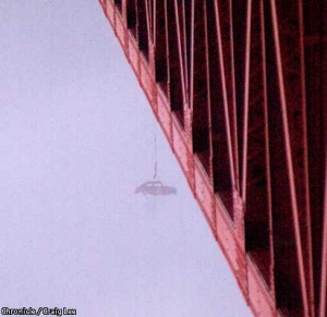 Volkswagen under Golden Gate Bridge